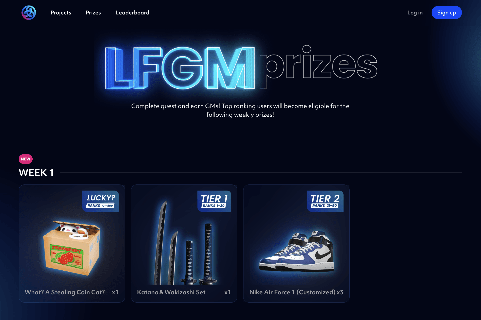 Prizes Page